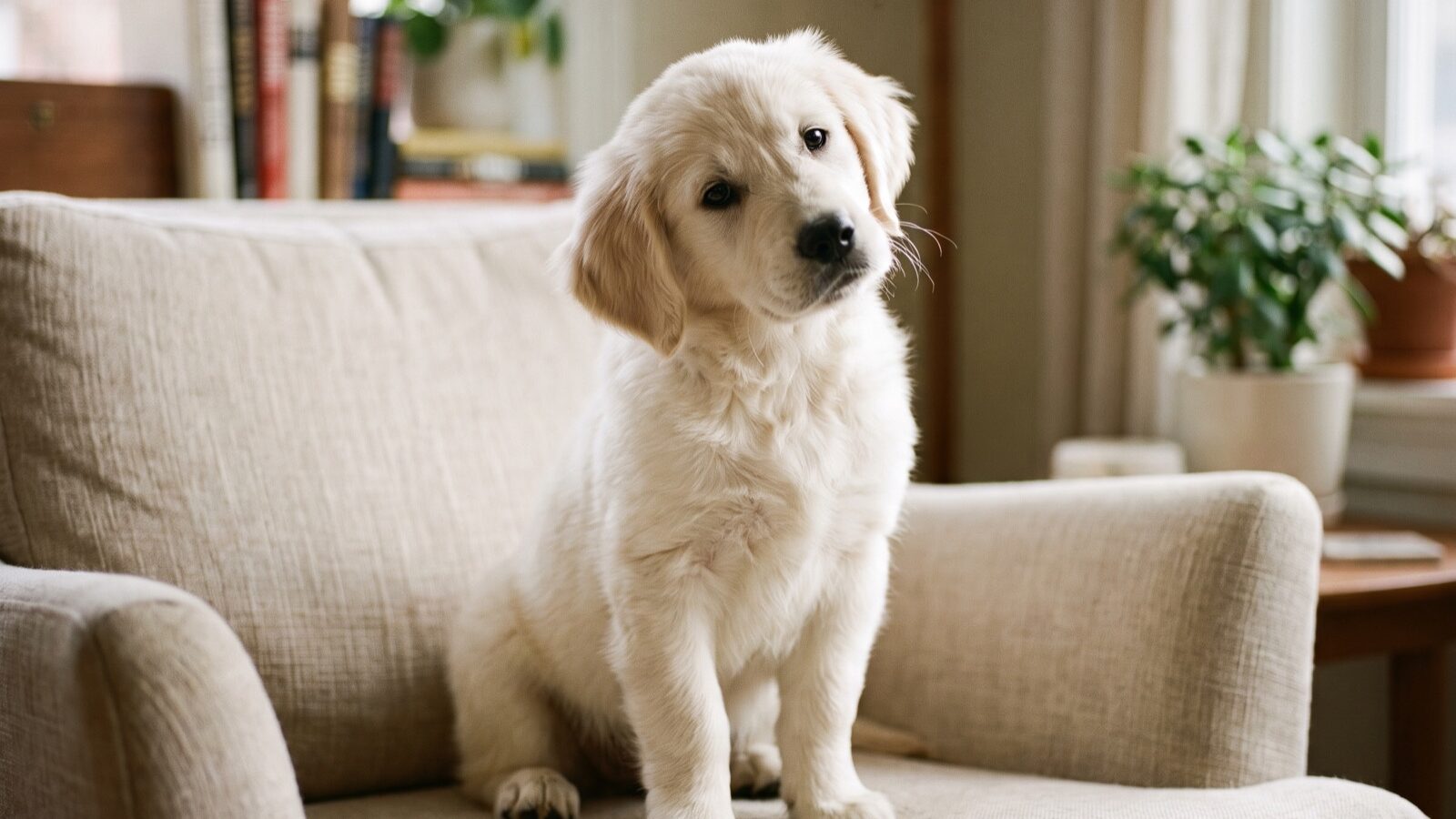 Ashby, a golden Golden Retriever puppy