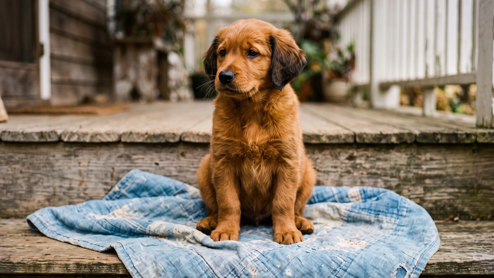 Barley, a dark golden Golden Retriever puppy