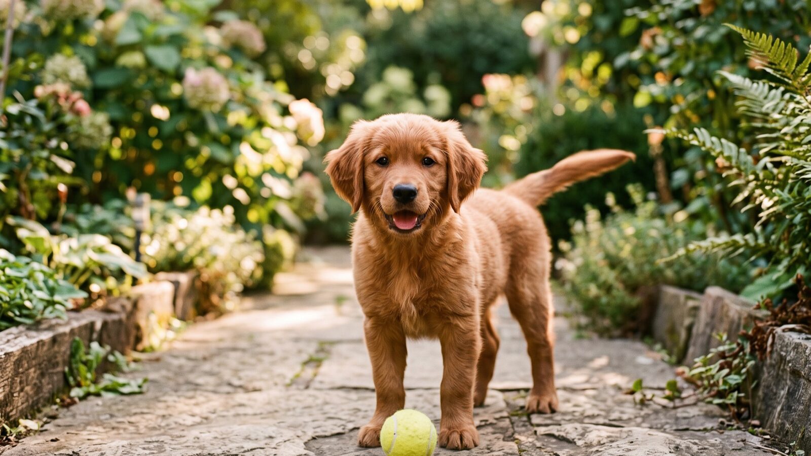 Rook, a red Golden Retriever puppy