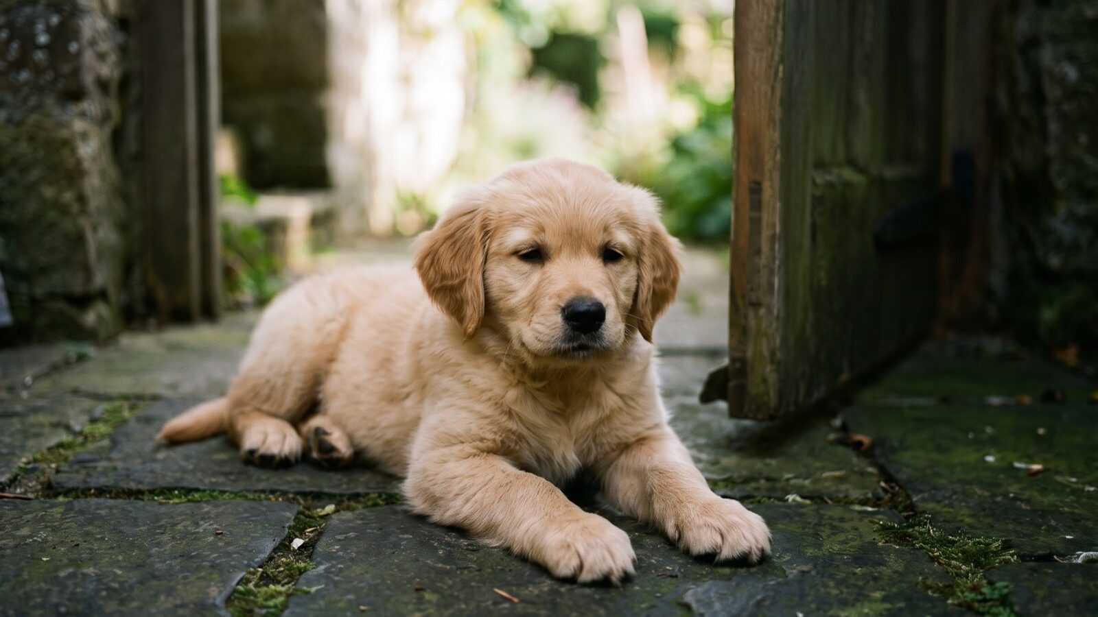 Willa, a cream Golden Retriever puppy